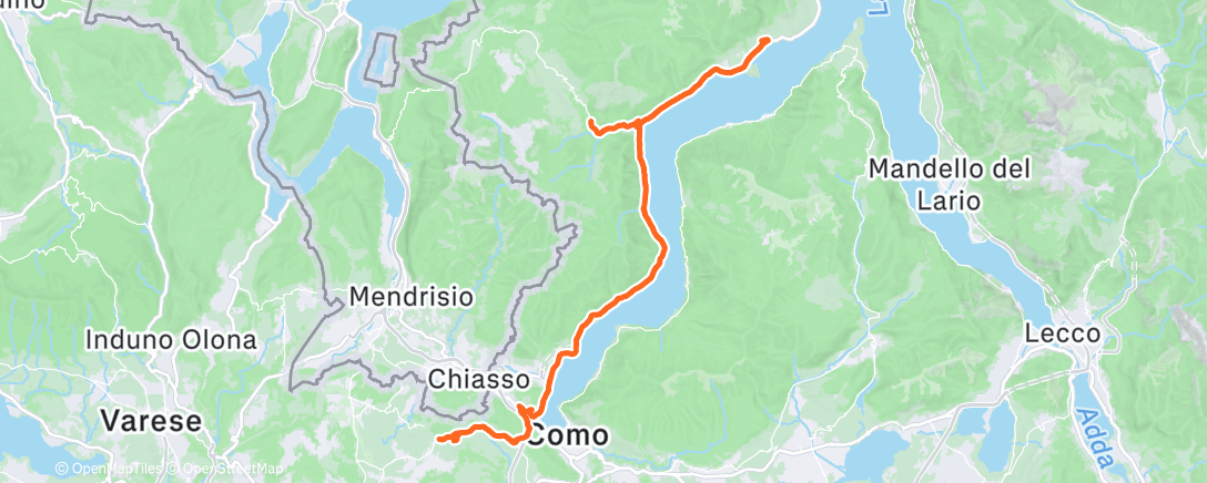 Carte de l'activité Pedalata mattutina