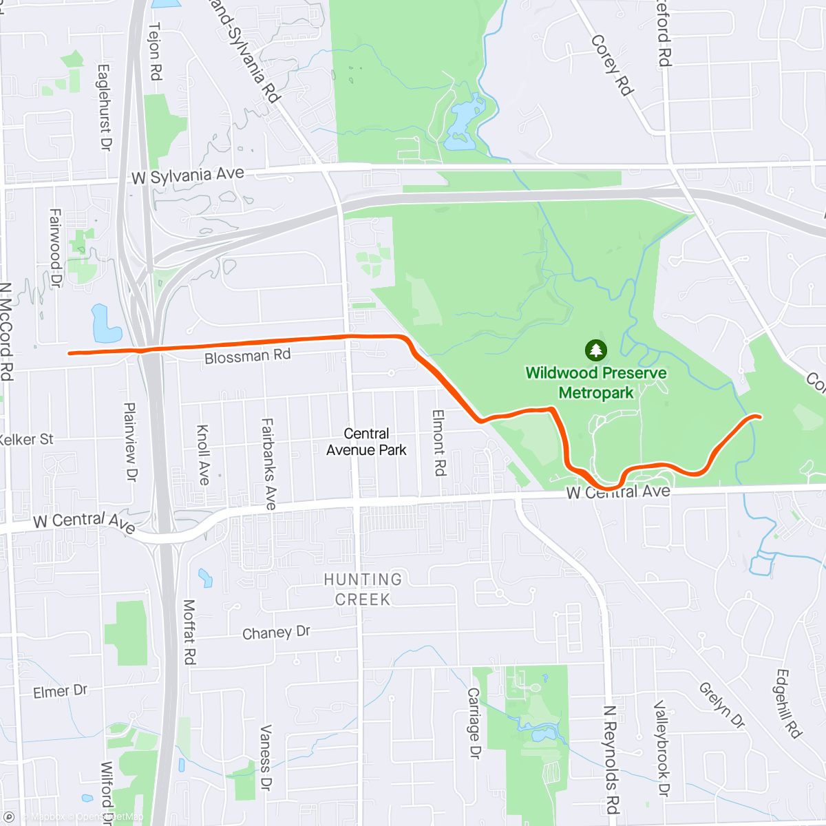 Map of the activity, Morning Run  5k training group