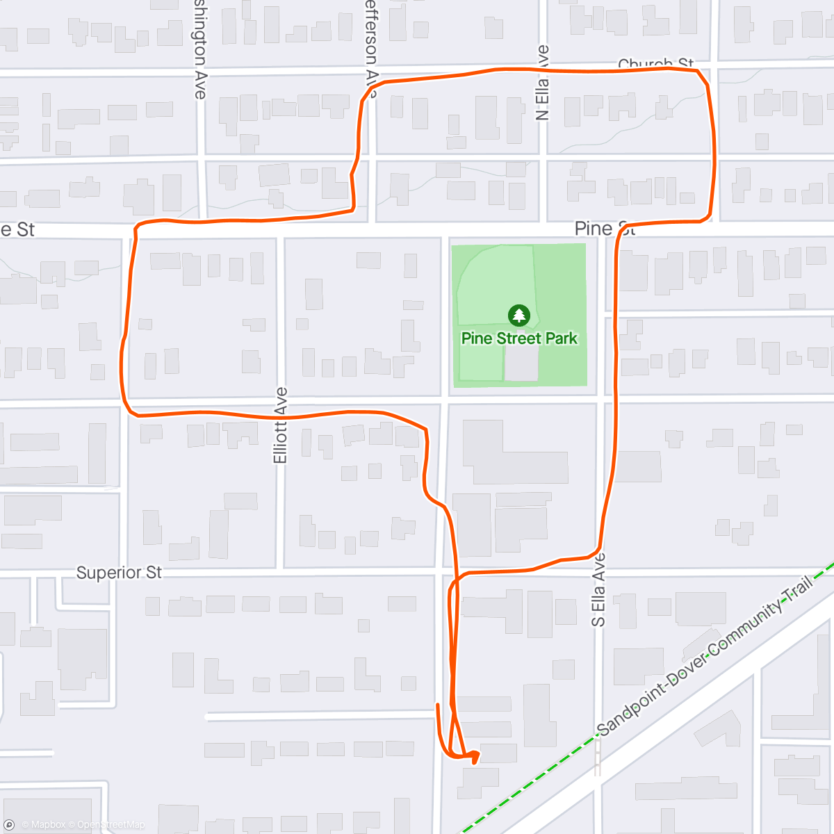 Karte der Aktivität „Lunch Walk Around the Neighborhood”