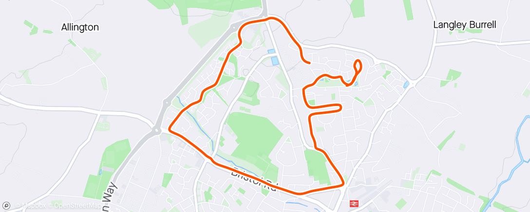 Map of the activity, 5k tempo (17:32) 🌞