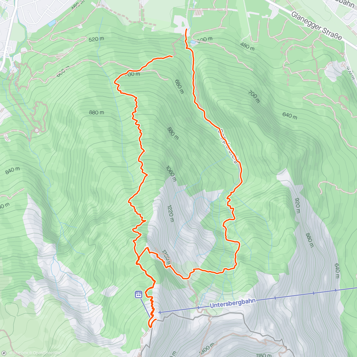 Map of the activity, Wanderung am Morgen