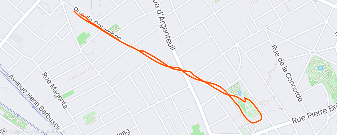 Map of the activity, Evening Run