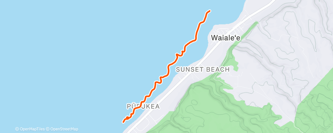 Map of the activity, Afternoon Surfing