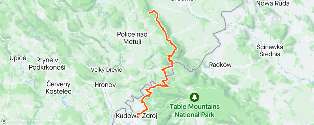 Map of the activity, Sztafeta górska - 1. úsek