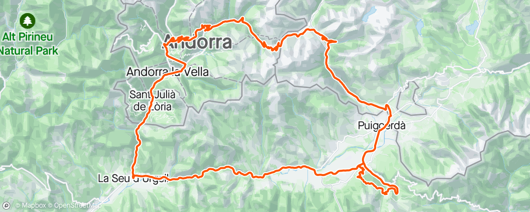 Map of the activity, Andorra: Endurance