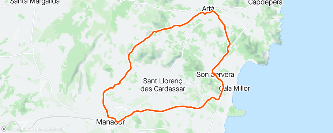 Mapa de la actividad, Salida Carretera (21/04/2024)