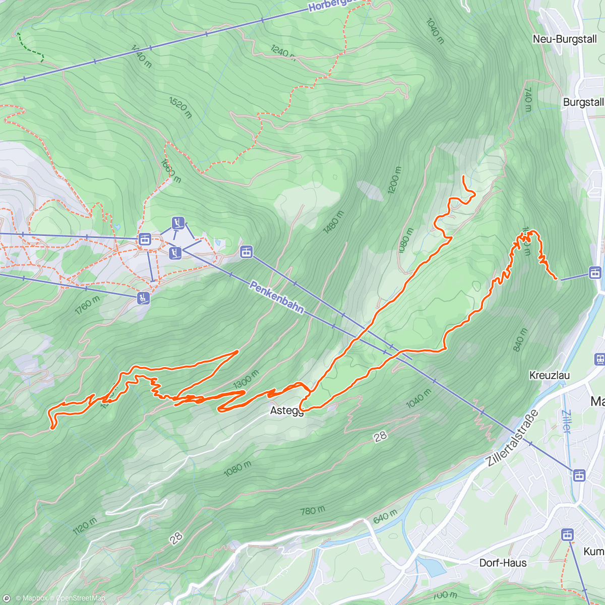 Karte der Aktivität „Traillauf am Nachmittag”