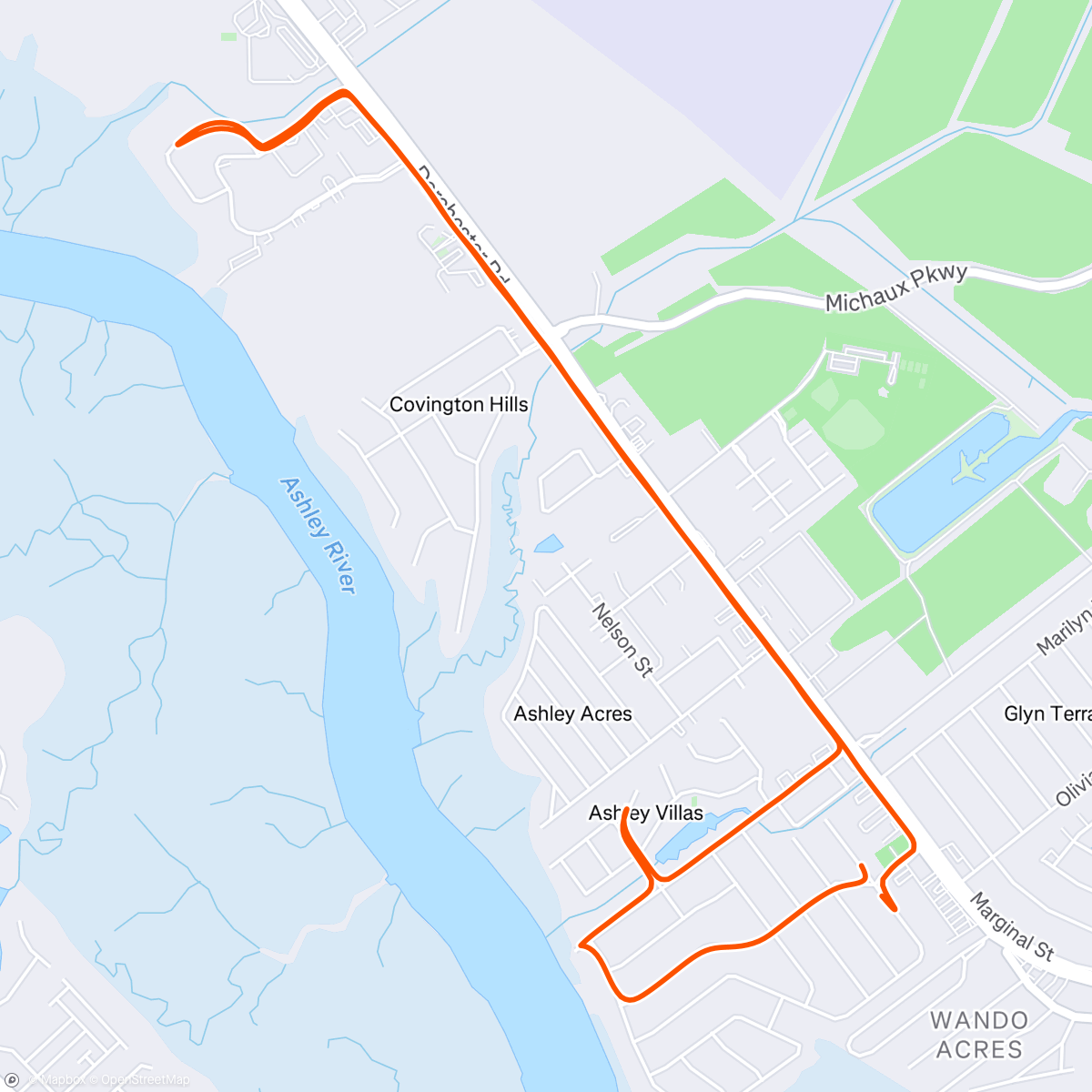 Map of the activity, Morning Run