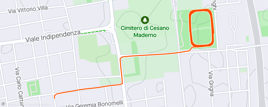 Map of the activity, Velodrome