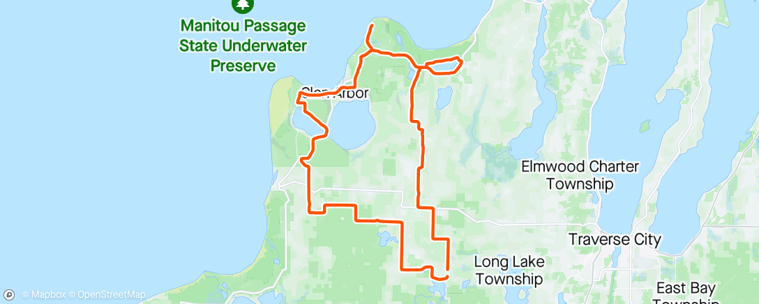 Map of the activity, Glen Lake, Port Oneida, Little Traverse Lake