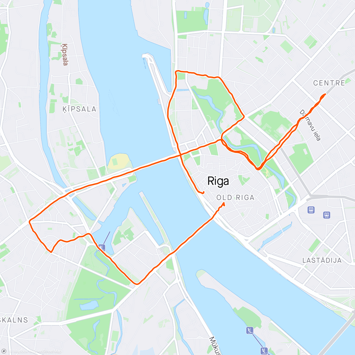 Karte der Aktivität „Rīga maratons 10 km”