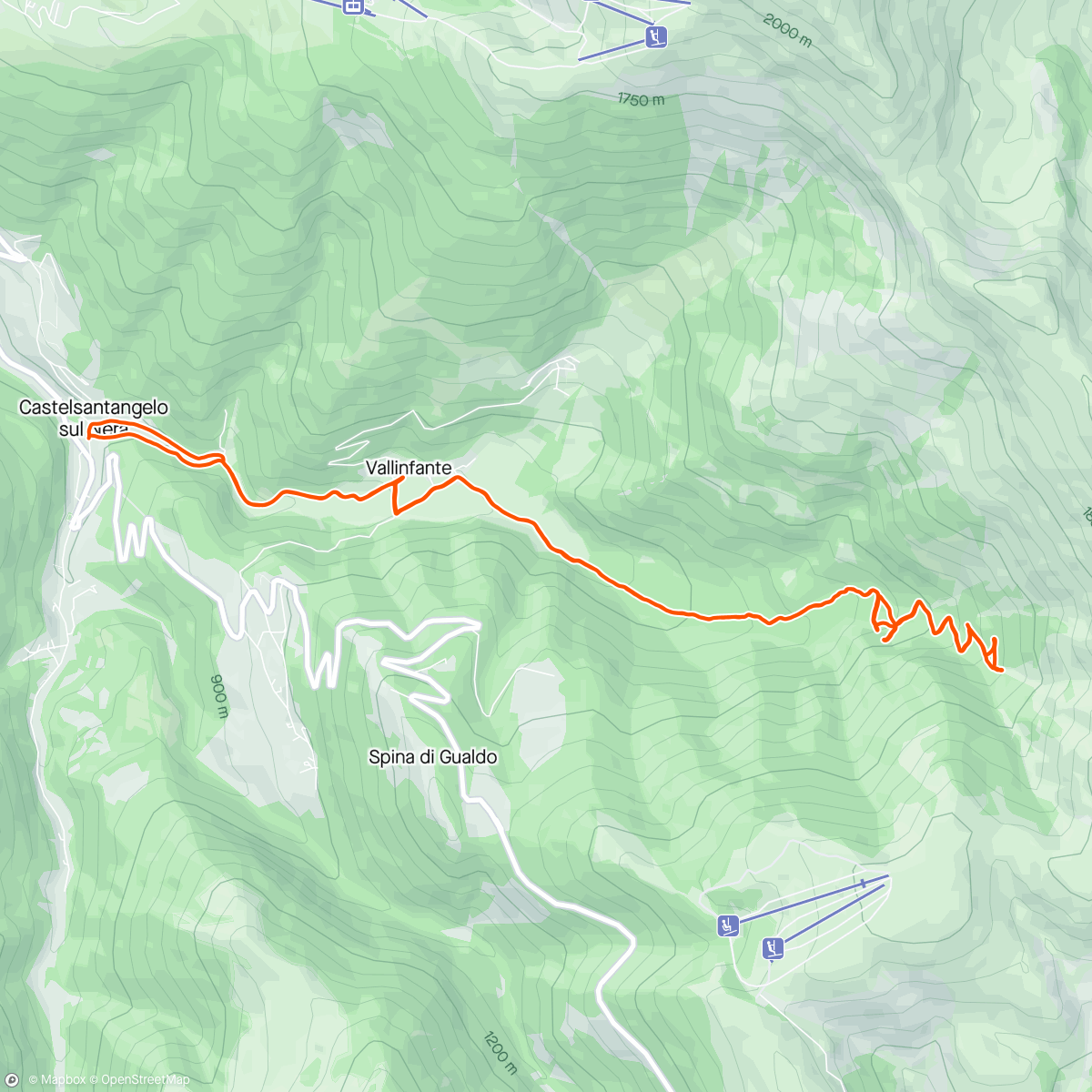 Map of the activity, Cascate del pisciatore