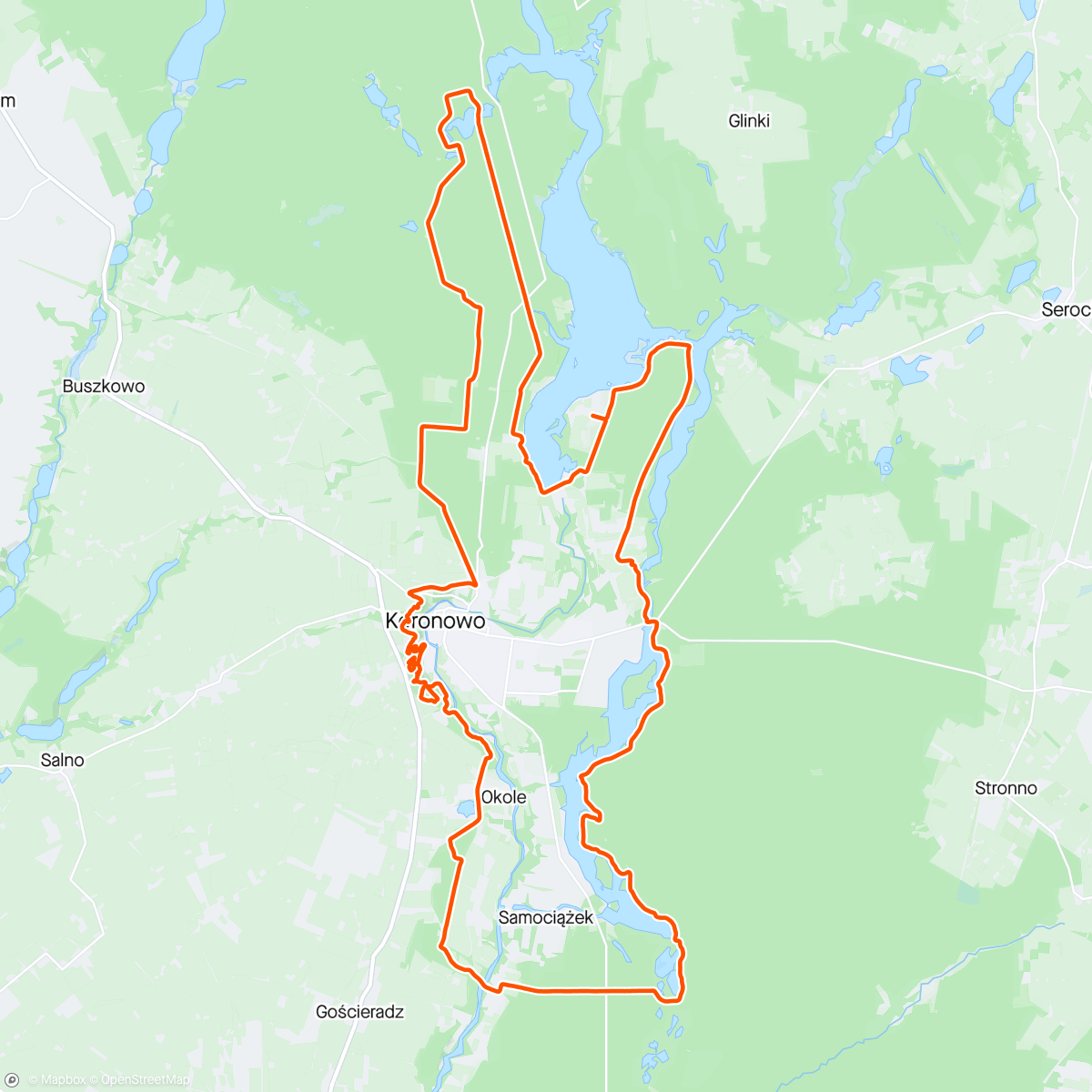 Map of the activity, Koronowo MTB Maraton 2024