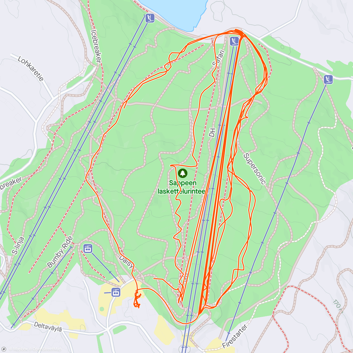 Map of the activity, Evening Alpine Ski