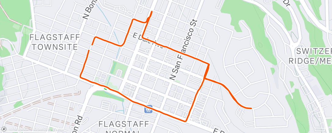 Map of the activity, Lunch Run