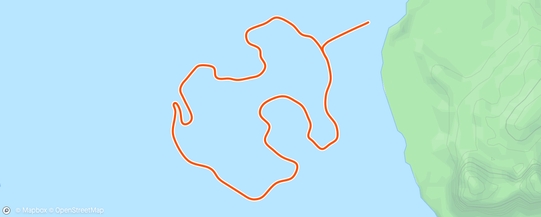 Map of the activity, Zwift - Intervals (1×10m / 5m) in Watopia