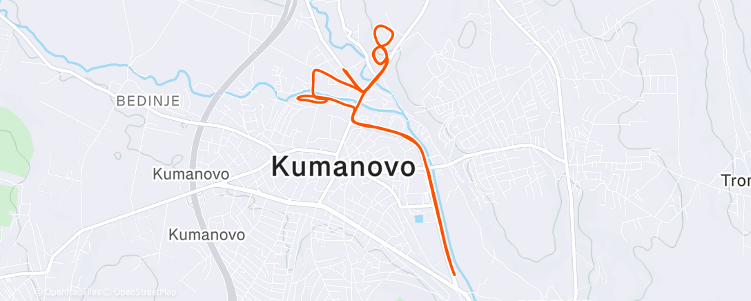Map of the activity, Lunch Run