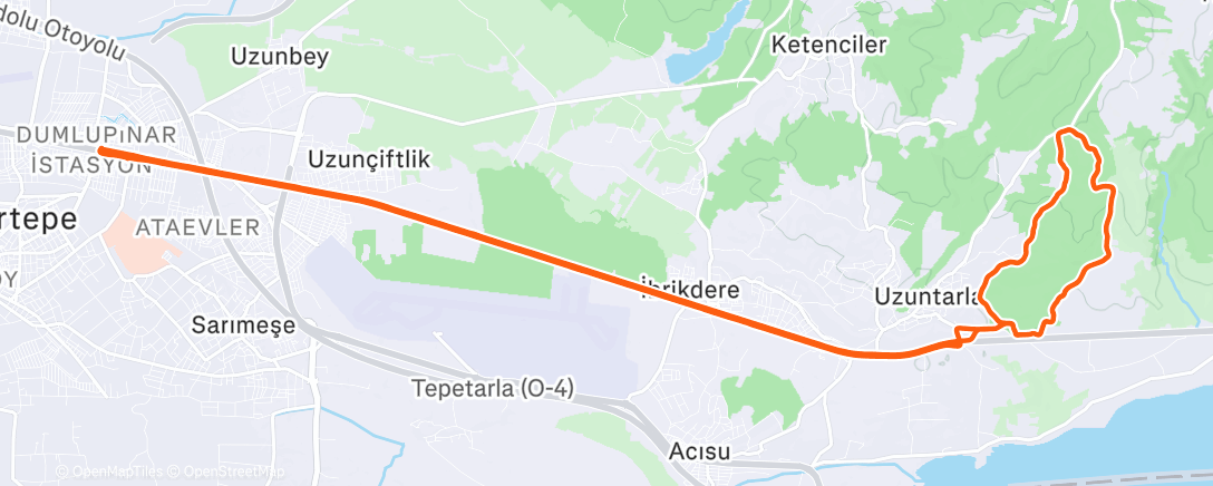 Map of the activity, Ormanya Afternoon Ride