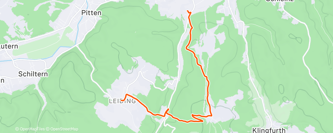 Map of the activity, Traillauf am Nachmittag