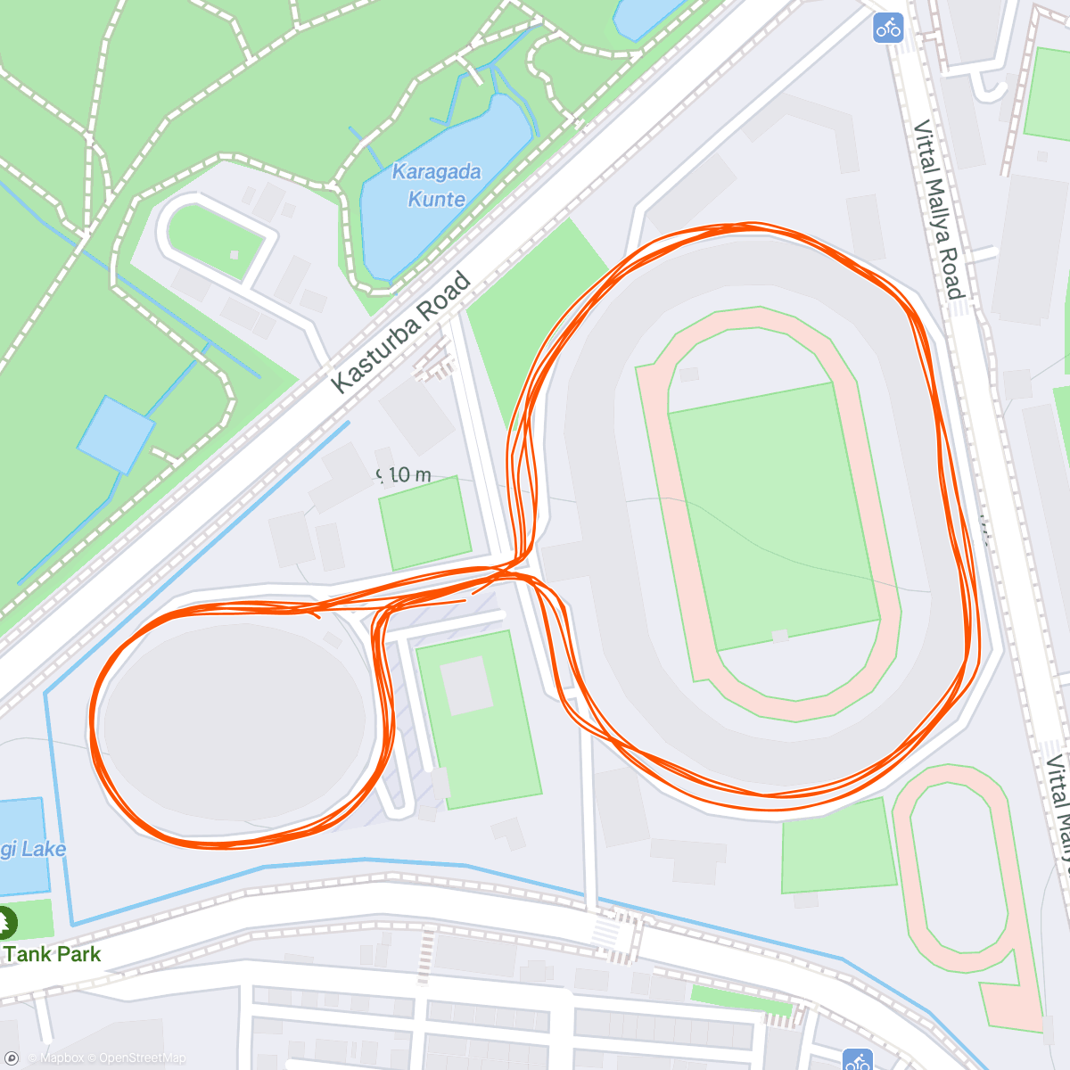 Map of the activity, Pacing Lattika for her speed effort