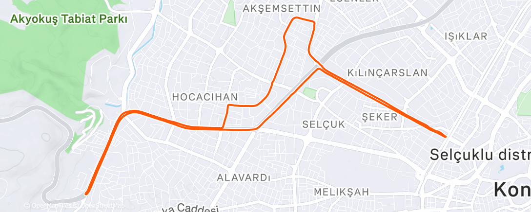 Map of the activity, Konya Afternoon Ride