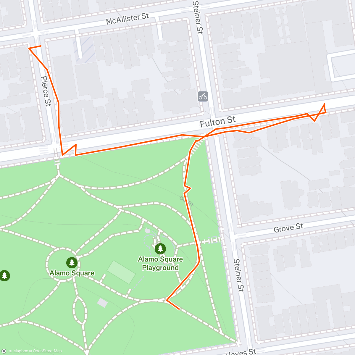 Map of the activity, Andrew took Hana for a walk with her Fi Smart Collar