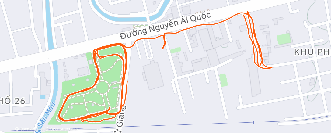 Map of the activity, Afternoon Run