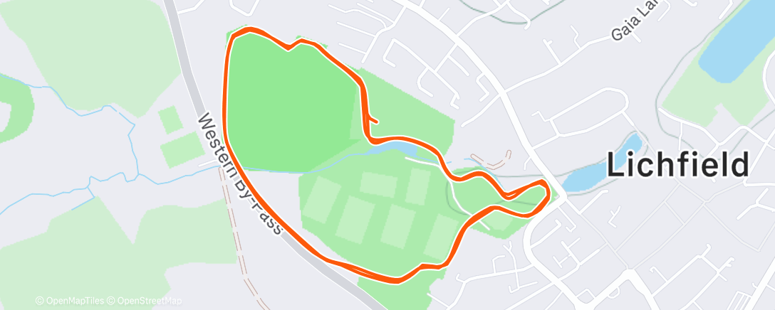Map of the activity, Christmas Parkrun (8th - 17:49)