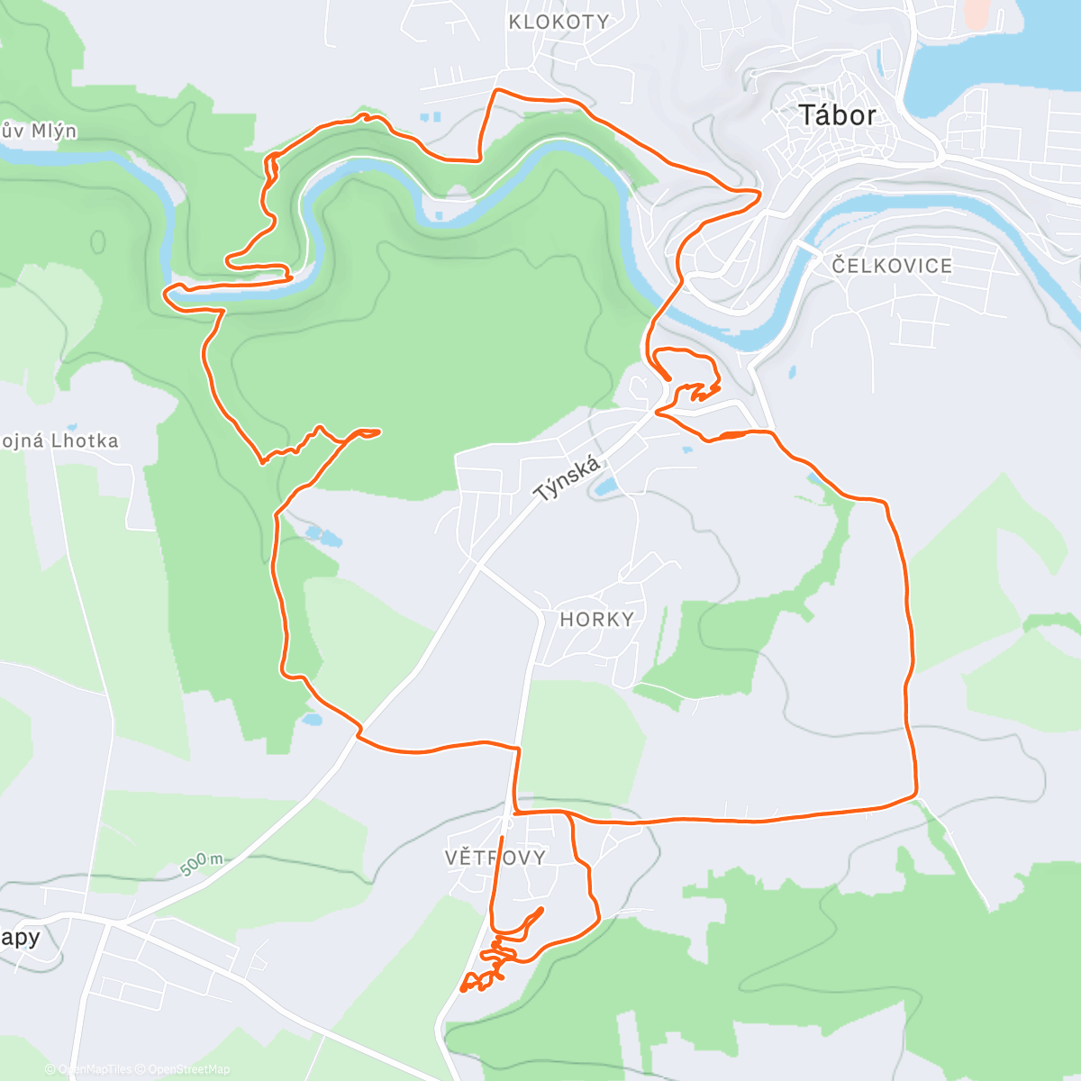 Map of the activity, Lunch Ride