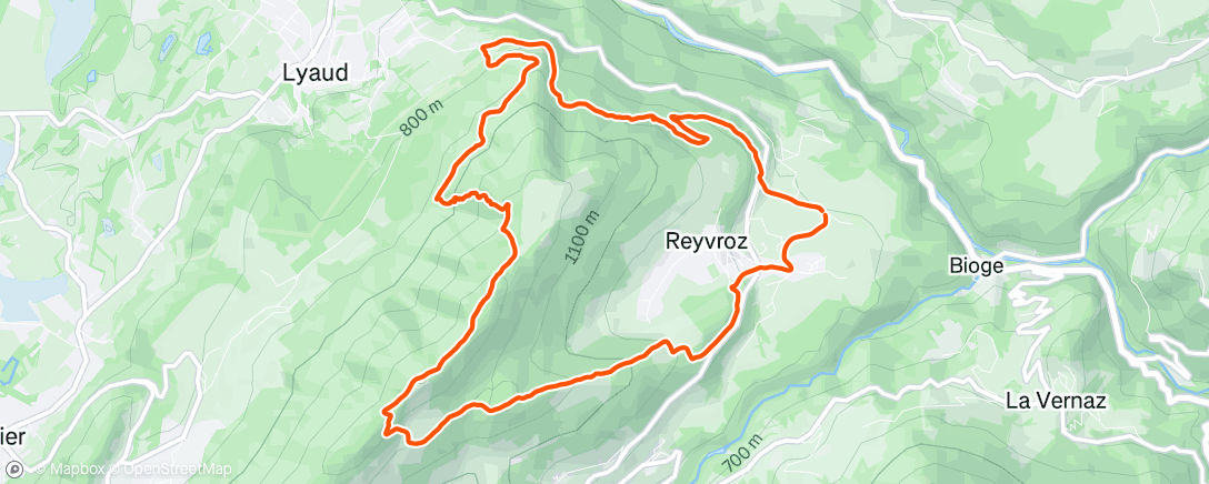 Map of the activity, Evening Run avec clement