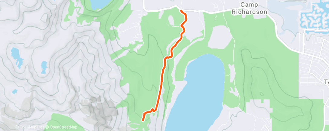 Map of the activity, Afternoon Hike