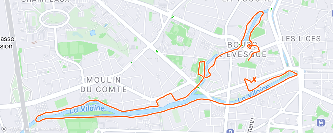 Mapa da atividade, Course à pied dans l'après-midi