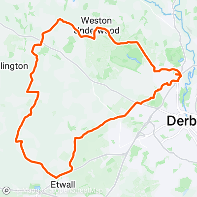 Robbys Pub 25m - back via Etwall Road | 40.9 km Cycling Route on Strava