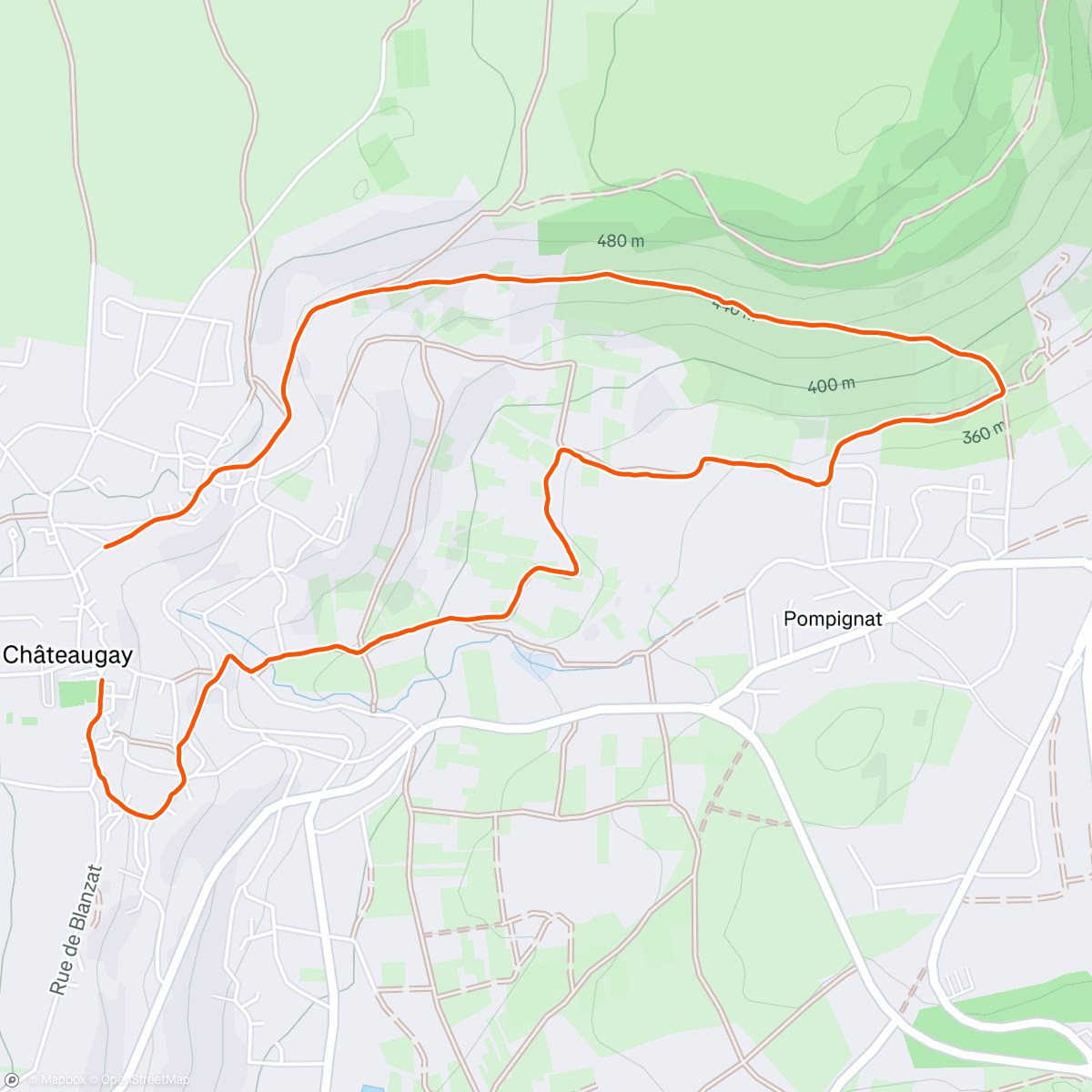 Map of the activity, Châteaugay Pompignat