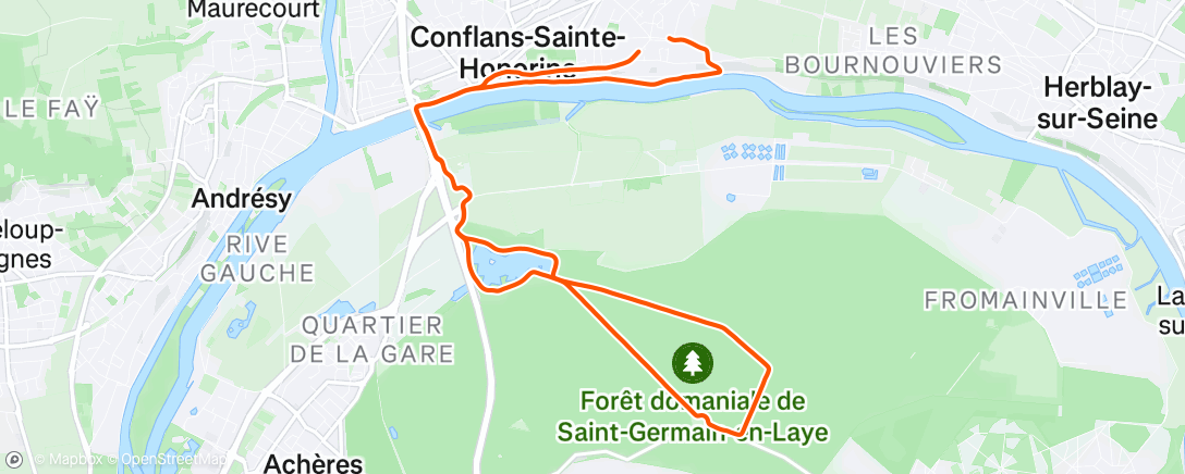 Map of the activity, Course à pied dans l'après-midi