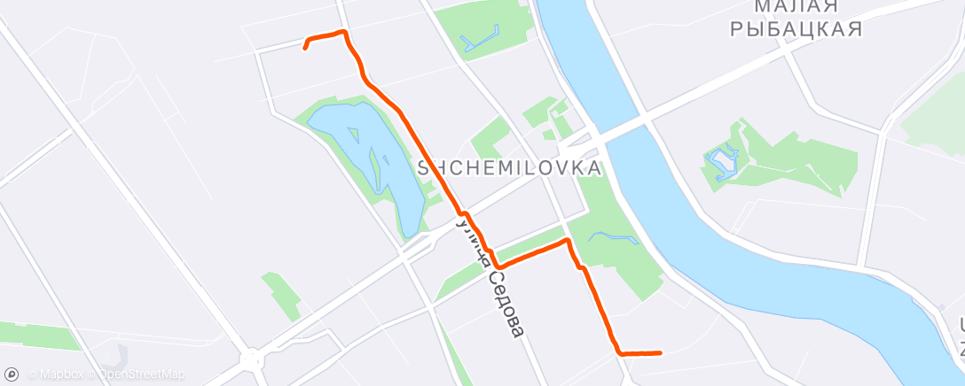 Map of the activity, Дневной забег