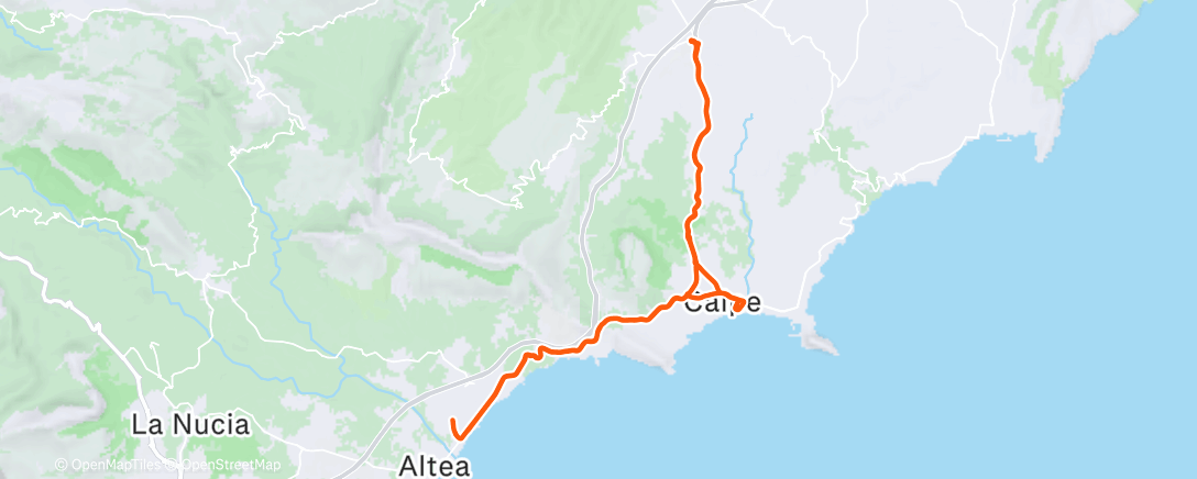 Map of the activity, Bicicleta a la hora del almuerzo