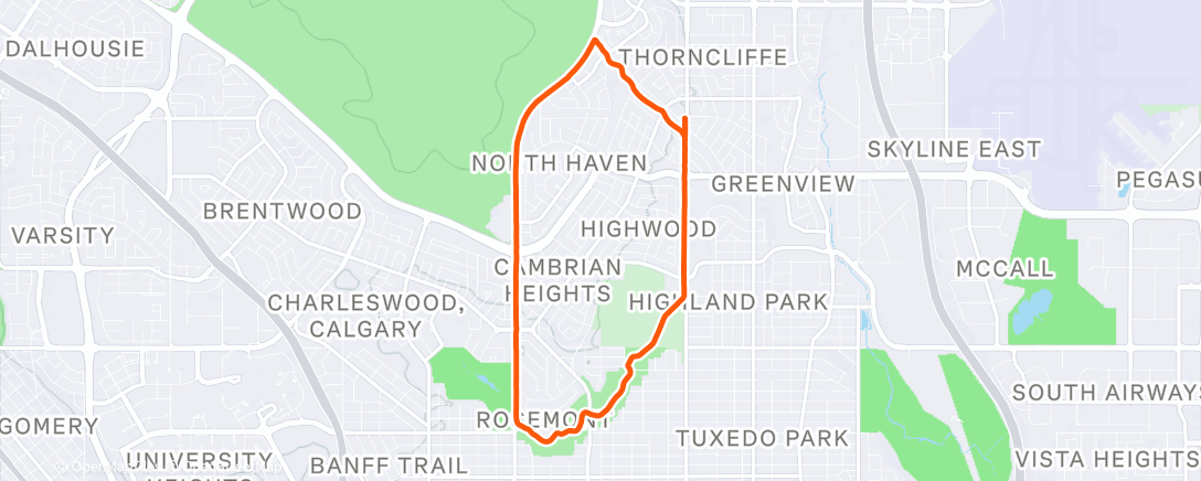 Map of the activity, Lunch Run