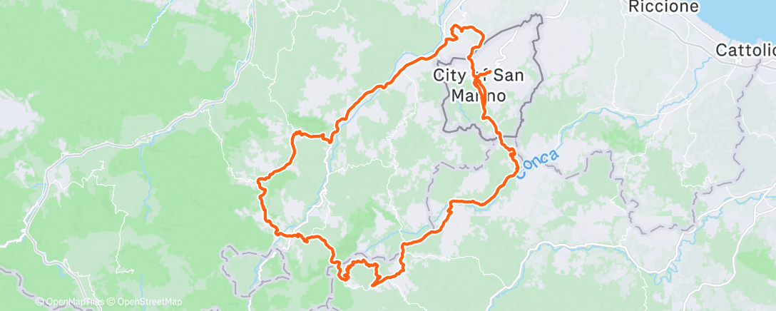 Map of the activity, Ciclismo mattutino