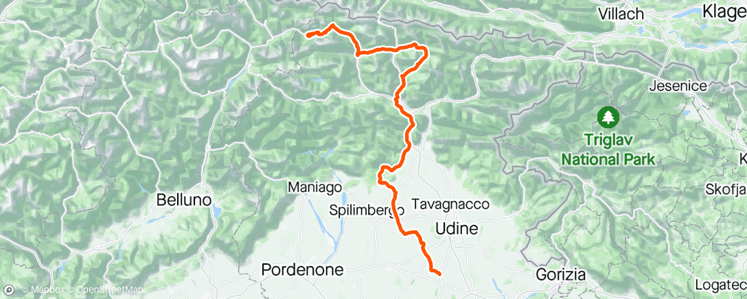 Map of the activity, Giro d’Italia Stage 19