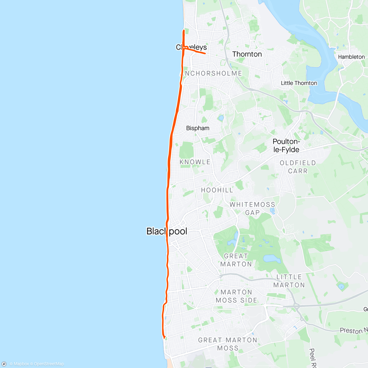 Map of the activity, Ride out for chips.