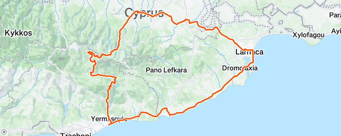 Map of the activity, Charity ride