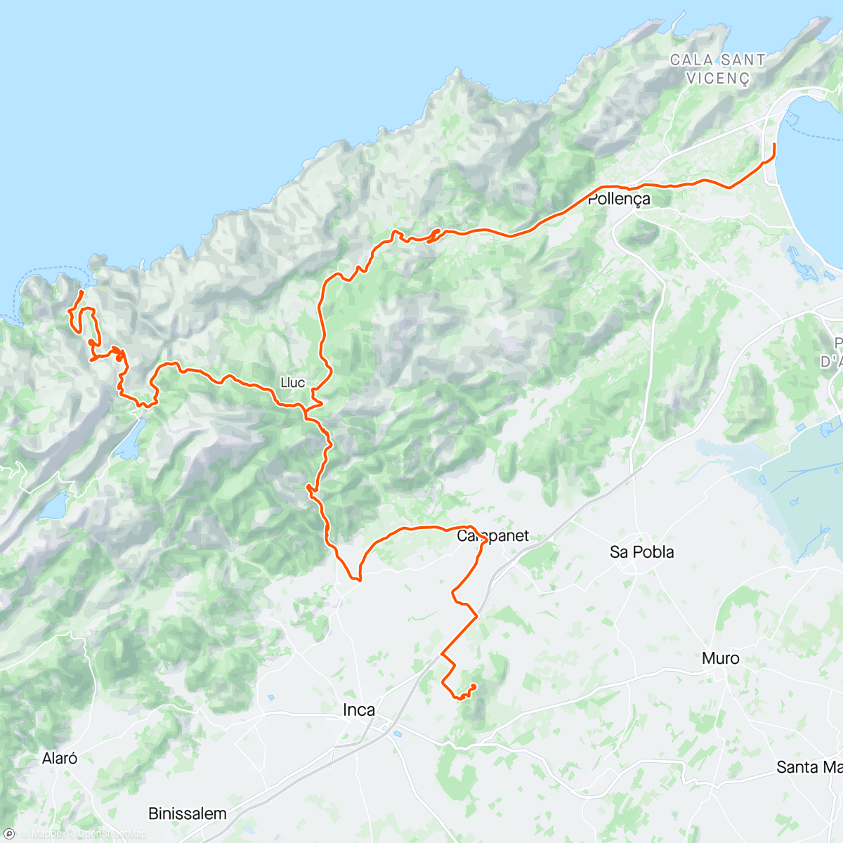 Map of the activity, Sa Calobra - Puig Santa Magdalena