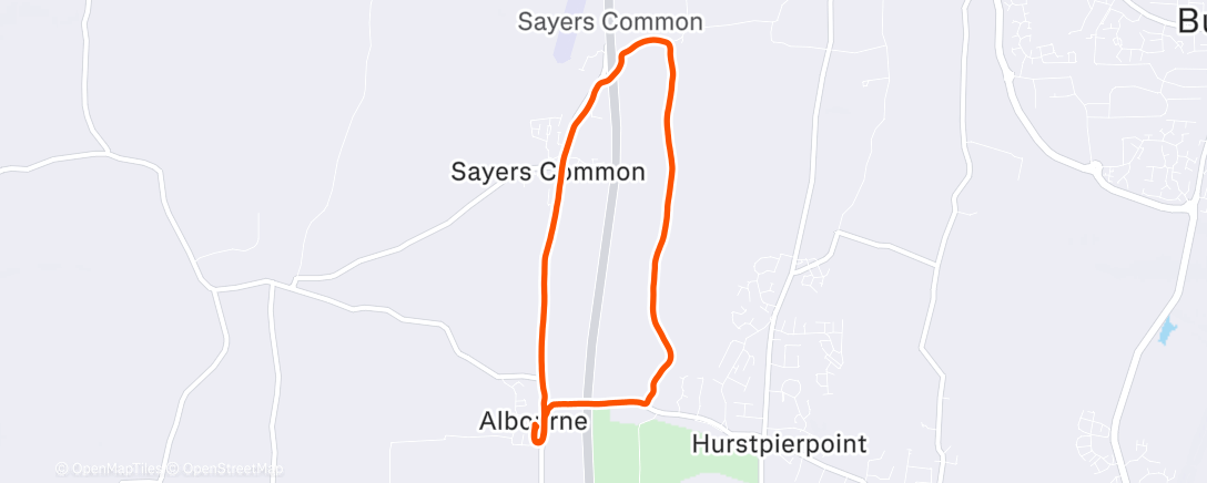 Map of the activity, Christmas morning run in the sun with Amalie  🤩