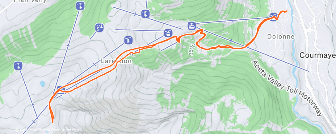Карта физической активности (Sessione di sci fuoripista mattutina)