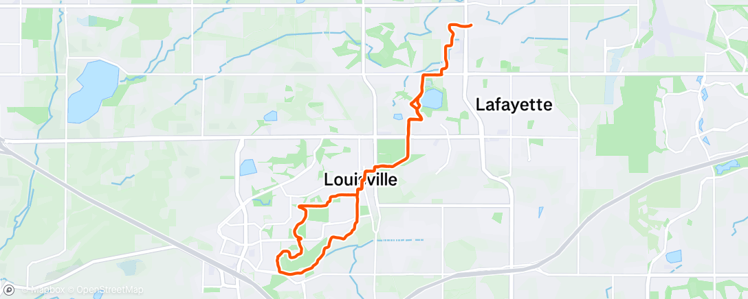 Map of the activity, Evening Ride