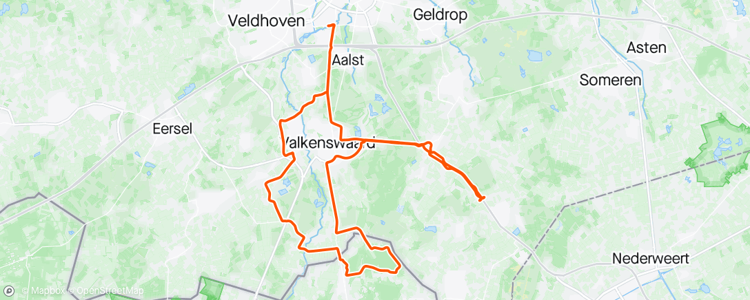 Map of the activity, Evening Ride