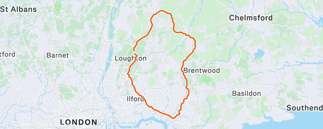 Map of the activity, Cycling