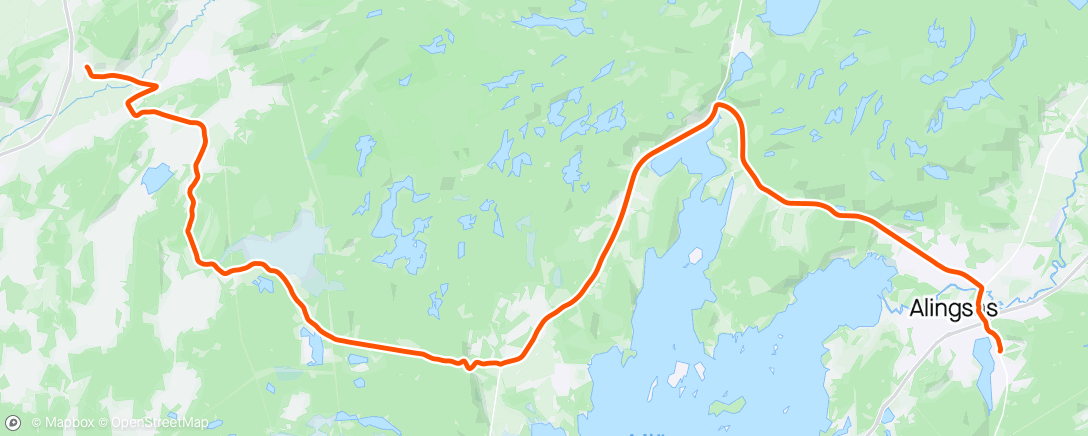 Map of the activity, Ale-Alingsås MTB