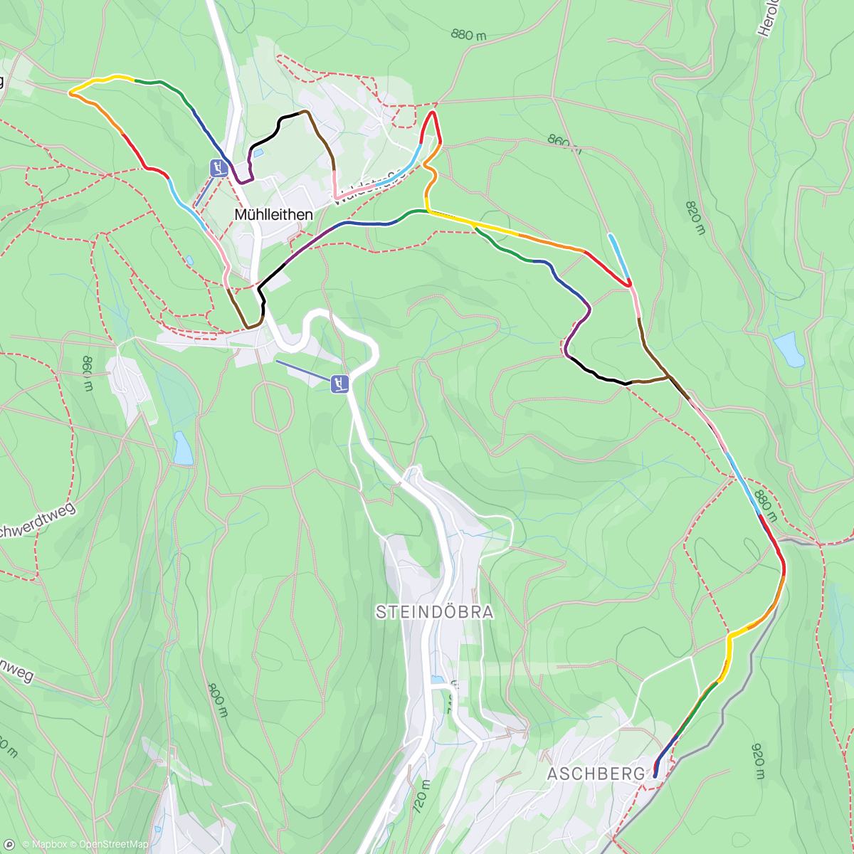 Map of the activity, Bissel scharwenzeln im oberen Vogtland... 🌤️⛰️🌲🌳🚶🏻‍♀️🚶🏻🎶💨